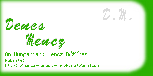 denes mencz business card